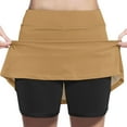 thumbnail image 2 of ZQUUVOU Girls Color Block Skort Faux 2 Piece A Line Tennis Skirts High Waist Loose Athletic Skirt Street Style Play Khaki, 2 of 7