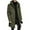 Green, variant on Men's Winter Thickened Windproof Warm Full-Zip Hooded Long-Length Quilted Cotton-Padded Jacket, Black, Size L