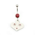 thumbnail image 3 of Bague de Nombril avec Pendentif Cœur et Pierre de Zircon Cubique 14g, 3 of 7