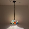 thumbnail image 2 of Tiffany Pendant Lights Plug In Stained Glass Hummingbird Flowers LED Bulb Included for Dining Room Hotel Restaurant Cafe 12"W*12"D*60"H, 2 of 6