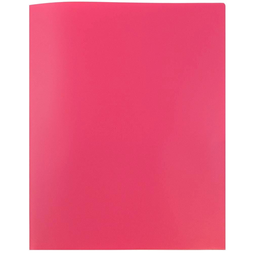 JAM Paper Plastic 2 Pocket POP Folders, School Folders, Fuchsia Hot Pink, Bulk 144/Box