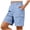 Light Blue, variant on BUIGTTKLOP Cargo Shorts for Women High Waisted Knee Length 6 Pockets Elastic Waist Long Shorts for Summer Casual