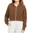 thumbnail image 5 of vdgthytj Girls Zip up Hoodies Kids Casual Long Sleeve Cropped Sweatshirt Fall Jacket with Pockets 5-14 Years, 5 of 7