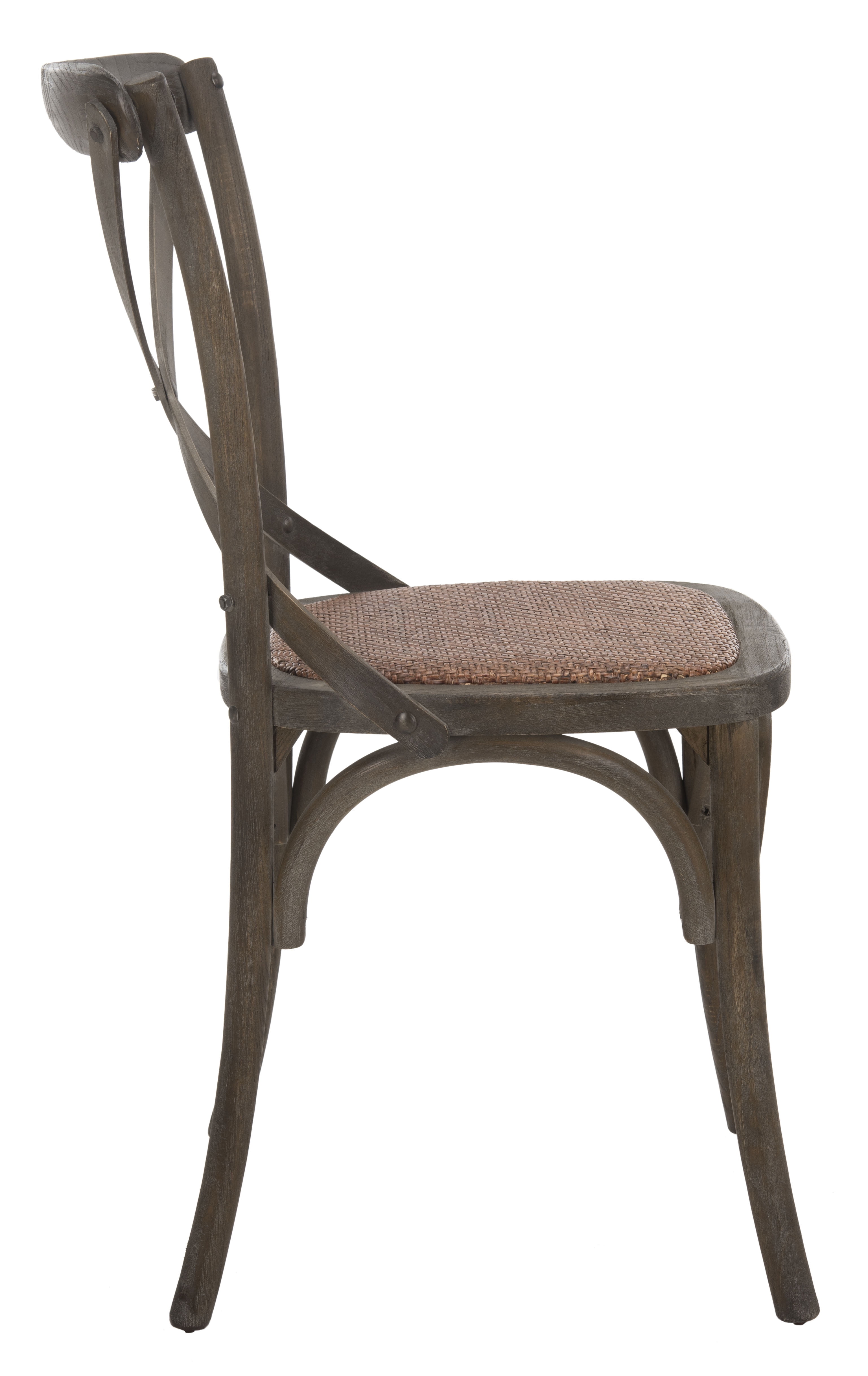 SAFAVIEH Franklin X-Back Bistro Rustic Chairs, Distressed Colonial Walnut, Set of 2