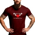 thumbnail image 4 of UVEASISHA Valentines Day Short Sleeve T Shirts for Men Funny Heart Print Crewneck Graphic Tees Regular Fit Casual Gym Workout Shirt Wine L, 4 of 7