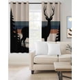 thumbnail image 2 of Forest Elk Blackout Curtains for Bedroom Living Room Darkening Curtains 63 Inches Long Animal Antlers Silhouette Tree Stripes Window Curtain 2 Panels Set Window Treatment Grommet Drapes 52"x63", 2 of 9