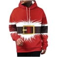 thumbnail image 2 of Yusimy Mens Christmas Printed Hoodie with Pockets & Drawstring Long Sleeve Pullover Athletic Top, 2 of 6