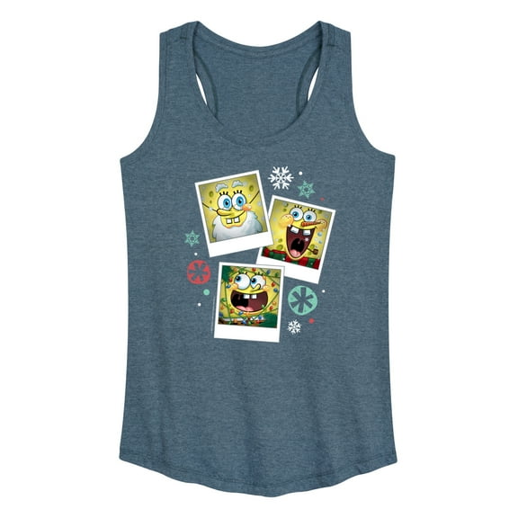 SpongeBob SquarePants - Christmas Photo Collage - Women's Racerback Tank Top
