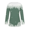 thumbnail image 3 of IROINNID Deals Women's Fall Tops Long Sleeve Christmas Printed V-neck Tunic Tops Casual Loose Fit Button Comfy Top,Green, 3 of 3