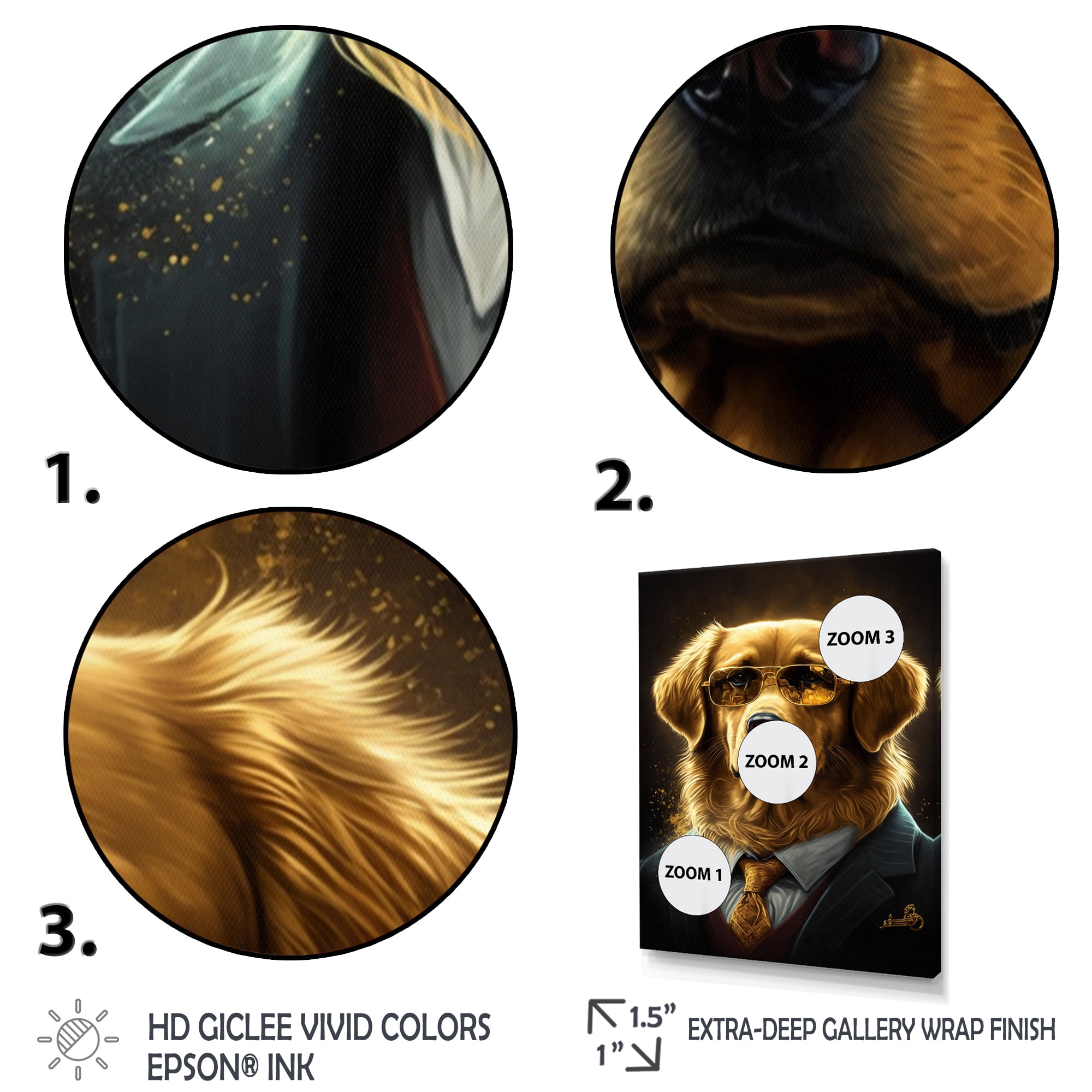 Designart Mafia Golden Retriever Canvas Wall Art