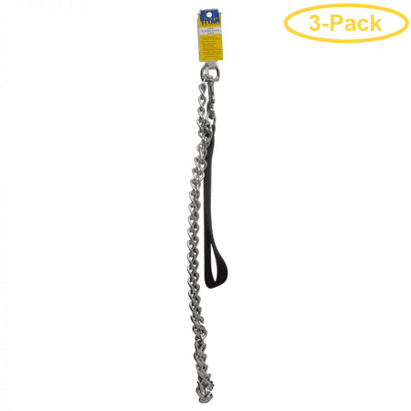 Titan Chain - Titan Chain Lead with Nylon Handle - Black X-Heavy Chain - 48 Long - Pack of 3