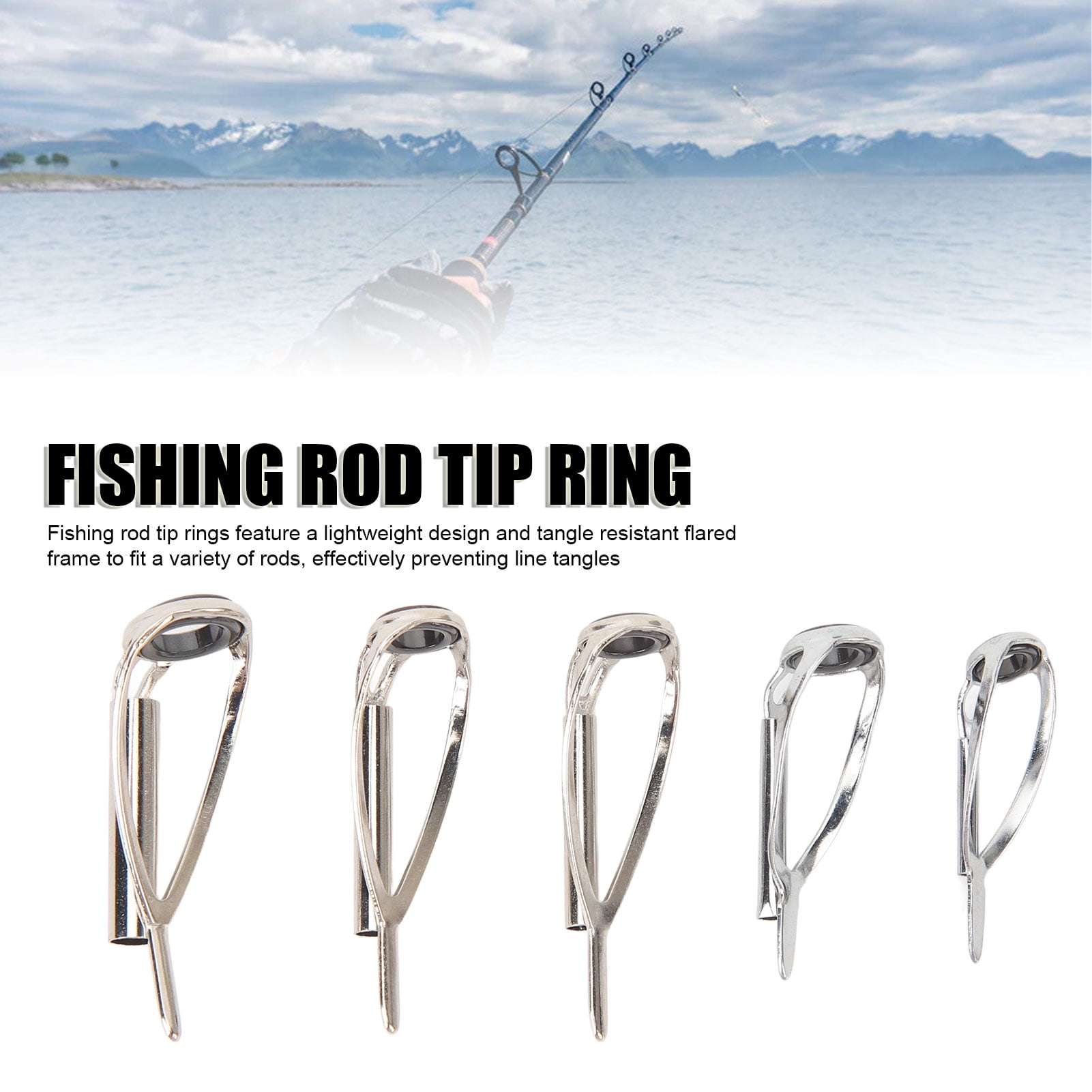 Lot De 8 Guides De Canne à Pêche à Double Jambe – Anneaux En Céramique, Acier Inoxydable, 8 Tailles (7 à 33 Mm), Réparation Eau Douce/salée