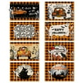 thumbnail image 3 of 6 Pack Halloween Placemats for Dining Table,12.5 x 16.5 Inch with Halloween Table Mats,Witch Gnome Pumpkin Jack-O-Lanterns Orange Table Decorations, 3 of 7