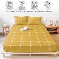 thumbnail image 5 of Twin XL Size Fitted Sheet Set - Yellow Orange Gingham 2 Piece Bedding Sets 16" Deep Pocket Fitted Sheet with 1 Pillowcases, Modern Minimalist Geometric Plaid Brushed Microfiber Hotel Bed Sheets, 5 of 9