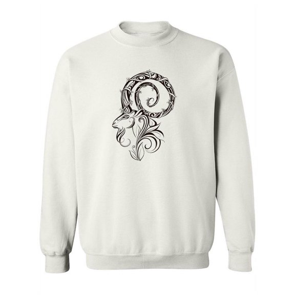 Goat With Big Antler Sweatshirt Women -Image by Shutterstock, Female Small