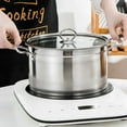 thumbnail image 2 of Stainless Steel Soup Pot Multifunctional Pot Practical Hot Pot with Glass Lid, 2 of 8