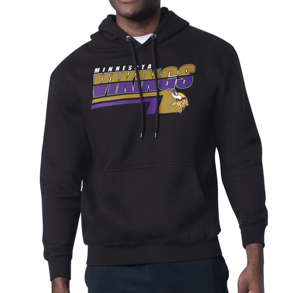 Men's Starter Black Minnesota Vikings Logo Push Graphic Hoodie