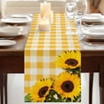 thumbnail image 3 of Table Runners 90 Inches Long Dress Scarves, Spring Sunflowers Farmhouse Coffee/Dining/Kitchen Table Runner for Living Room, Yellow White Plaid Farmhouse Rustic 13x90 Inch, 3 of 9