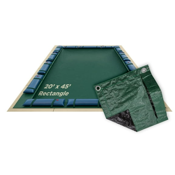 Buffalo Blizzard Rectangle Supreme Plus Green/Black Winter Swimming Pool Cover, 20' x 45'