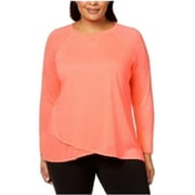 Calvin Klein Performance Women's Plus Size Cross-Over Hem Top, 1X