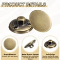 thumbnail image 4 of Uxcell 15pcs Metal Round Buttons 18mm Brass Sewing Craft Buttons, Bronze, 4 of 6