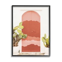 Contemporary Desert Doorway Cactus Botanical & Floral Photograph Black Framed Art Print Wall Art