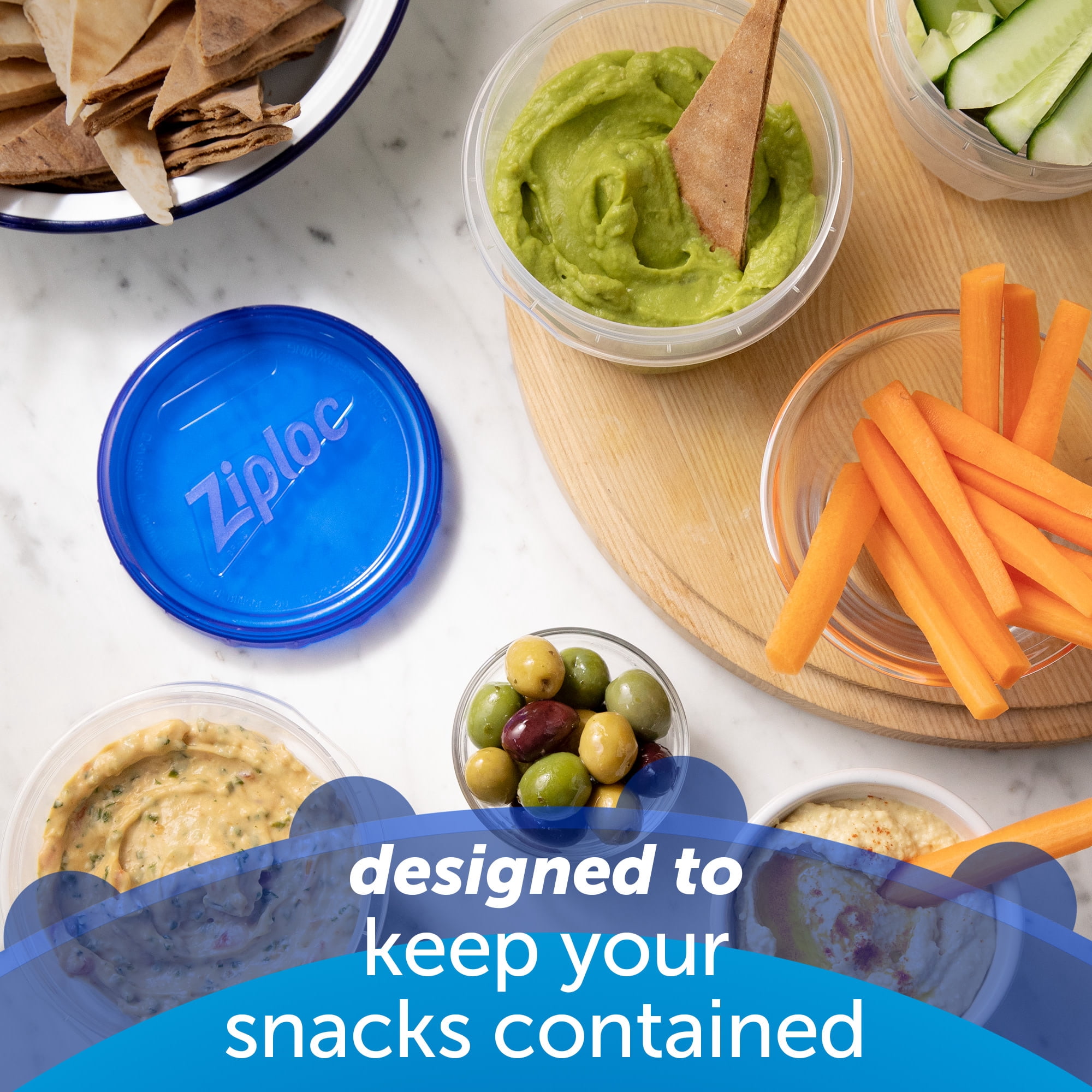 Ziploc Twist N Loc Food Storage Meal Prep Containers Reusable, Dishwasher Safe, Extra Small 8oz Round, 4 Count