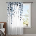 thumbnail image 4 of Blue Eucalyptus Leaves Sheer Curtains 54 Inches Long, Summer Farmhouse Botanical Light Filering Curtains, Breathable Simi Curtain Privacy Drapes for Kitchen Bathroom Nursery Small Window Treatment, 4 of 9