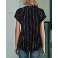 thumbnail image 6 of Blouse Women'S Short Sleeve Summer Tops Elegant Business Tunic Shirt Casual Blouses with Lapel Collar Stripe Black XL, 6 of 7