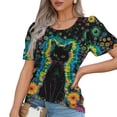 thumbnail image 4 of lcziwo Summer Shirts for Women 2025 Fashion Tie Dye Tees Tops Loose Dressy Casual Pleated Tshirts Round Neck Short Sleeve Blouses Ofertas Relampago de Hoy Multicolor XL, 4 of 8