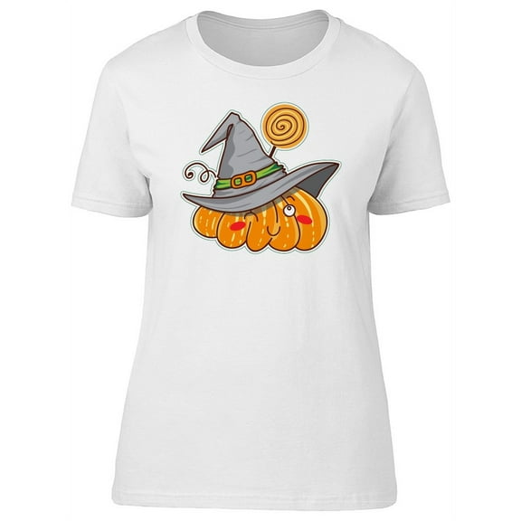Winking Pumpkin Witch Hat T-Shirt Women -Image by Shutterstock, Female Large