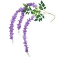 thumbnail image 6 of Sinhoon 12 Pack Artificial Wisteria Vine Ratta Fake Wisteria Hanging Garland Silk Long Hanging Bush Flowers String Home Party Wedding Decor (Purple), 6 of 6