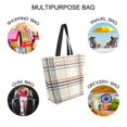 thumbnail image 7 of FORMRS Womens Canvas Tote Bag with Zipper Inner Pocket Shoulder Handbag, Beige Plaid Pattern, 7 of 7