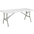 thumbnail image 5 of 30'' x 72'' Granite White Bi-Fold Plastic Folding Table - 6-Foot Bi-Fold Plastic Folding Table with Carrying Handle, 5 of 6