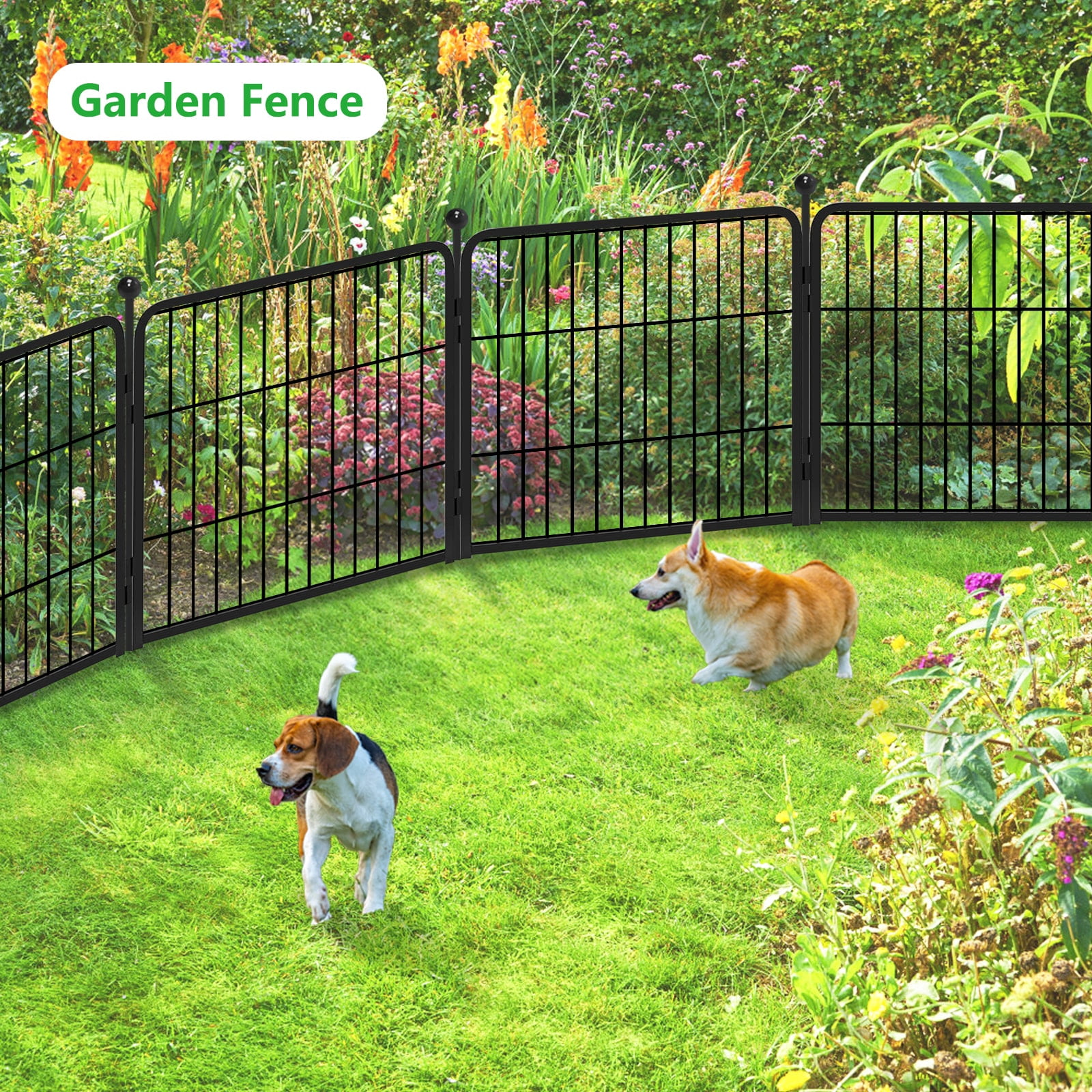 Jhsomdr Decorative Garden Fence 24" Height 20 Panels Metal Wire Animal Barrier Fence No Dig Garden Fencing for Yard Patio Outdoor