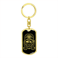 thumbnail image 4 of Calavera Mexican Sugar Skull 8 Stainless Steel or 18k Gold Premium Swivel Dog Tag Keychain, 4 of 16