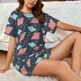 thumbnail image 6 of Womens Pajama Sets With Pocket, Cute stingray Lounge Sets Short Sleeve Sleepwear PJ Sets for Women, 6 of 6