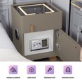 thumbnail image 3 of KPIBEST Bedside table with safe, LED lamp, wireless charger and Bluetooth speaker (light brown), 3 of 11