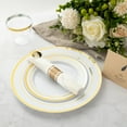 thumbnail image 4 of Gold Plastic Dinnerware Set for 25 Guests, Gold Plastic Plates, Disposable Plate for Thanksgiving, Include: 25 Dinner & Dessert Plates, 25 Pre Rolled Napkins with Silverware and 25 Cups, 4 of 8