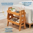 thumbnail image 3 of ECR4Kids Adjustable Stacking Shelf Organizer with Full Edge, Book Display, Natural, 3 of 9