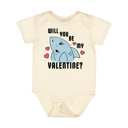 

Inktastic Will You Be My Valentine with Sad Shark Gift Baby Boy or Baby Girl Bodysuit