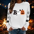 thumbnail image 5 of Ihhxva Plus Size Oversized Sweatshirt for Women Loose Fit Moisture-Wicking Halloween Spooky Graphic Pullover Cozy Cotton Casual Long Sleeve Crewneck Autumn Party Top S-2XL, 5 of 6
