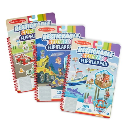 Melissa & Doug PAW Patrol™ Restickable Stickers Flip-Flap™ Pads 3-Pack (Classic Missions, Adventure Bay, Ultimate Rescue)