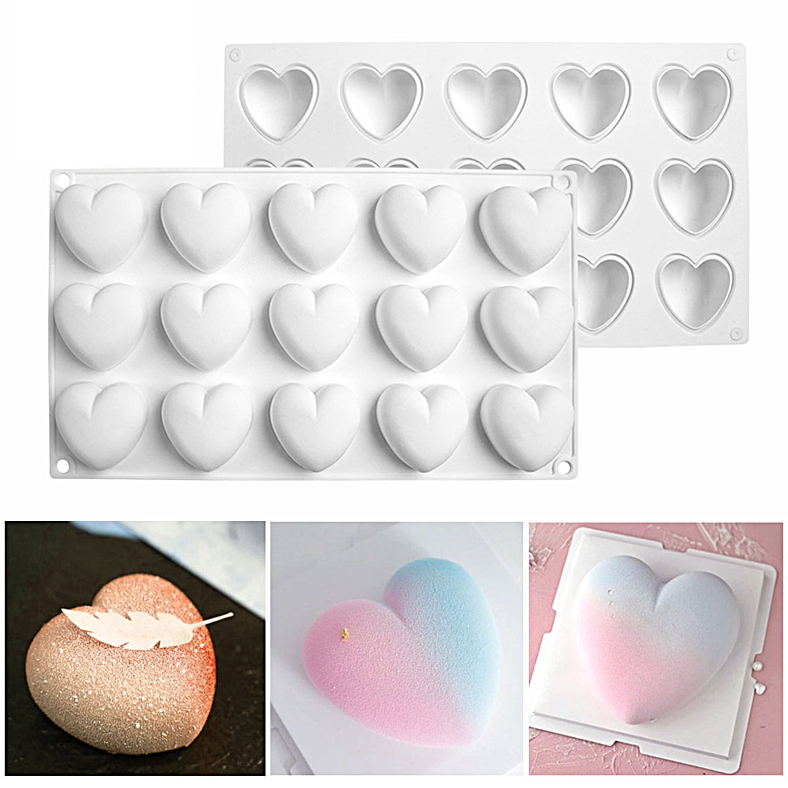 Details about   Silicone 3D Heart Shape 6 Cavity Cake Mold Fondant Chocolate Baking Moulds Tool 