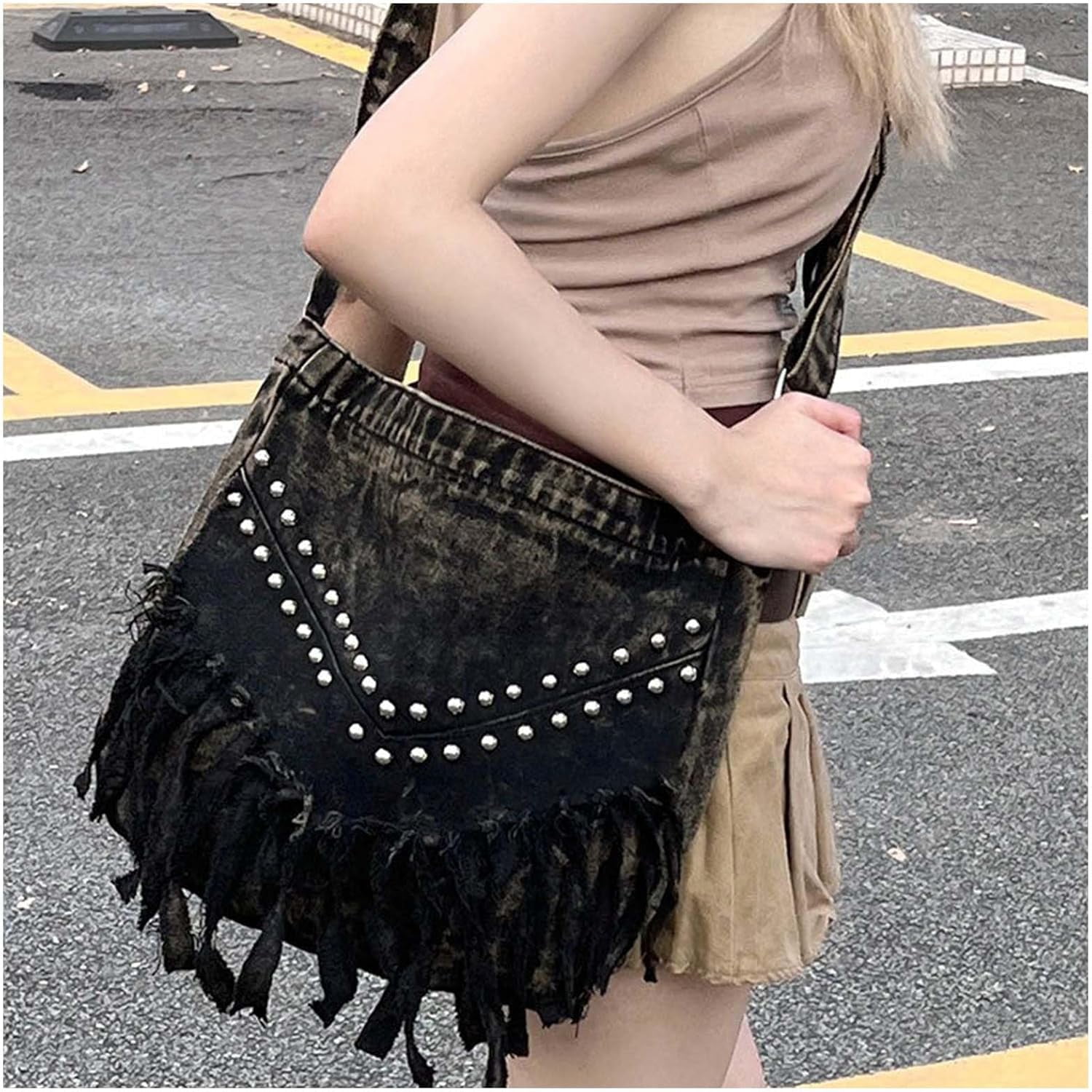 HLSOHJP Fashion Ladies Denim Crossbody Bag Cowboy Crossbody Bags for Women Women Fashion Tote Bag Daily Commuter Shoulder Bags