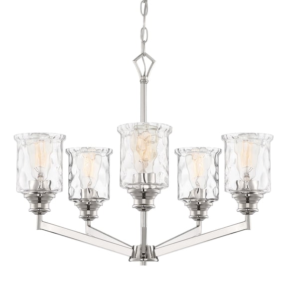 Designers Fountain Drake Polished Nickel 5 Light Chandelier, 96385-PN