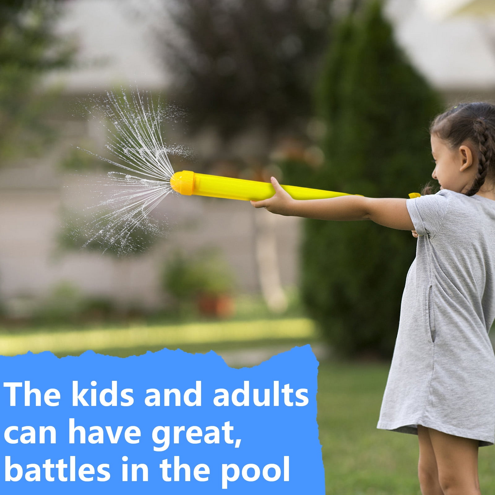 Fireworks Water Gun, 16in Handle Pull-Out Large Capacity Water Cannon Blaster for Pool Beach Summer Outdoor Party Games Fireworks Water Gun Firework Water Gun (Yellow)