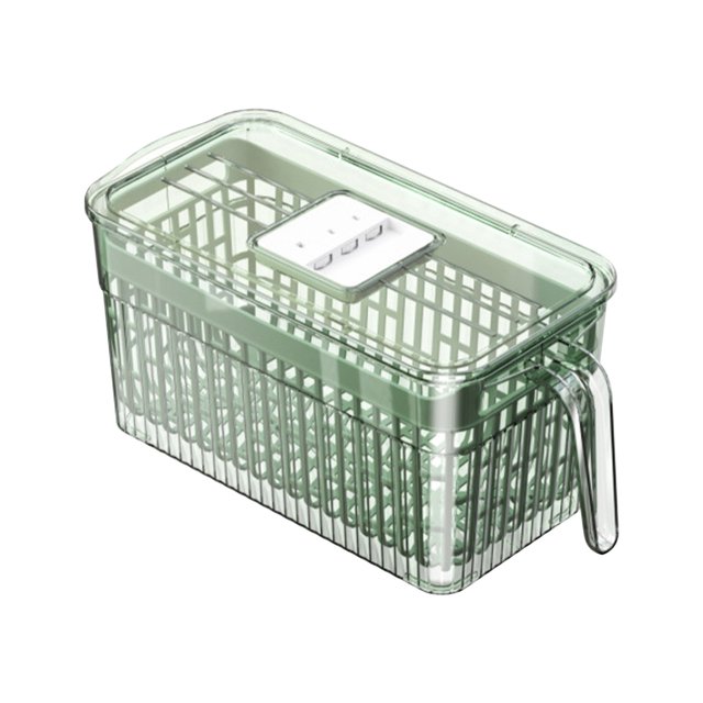 Refrigerator Storage Box With Handle Timer Crispers Kitchen Vegetable Dumpling Organizer Frozenss Special Eggs Storage Deals Of The Day Clearance