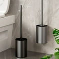 thumbnail image 2 of Fashion Bathroom Toilet Brush Holder Portable Wall Mounted Space Aluminum Standing Long Handle Toilet Cleaning Tools, 2 of 9