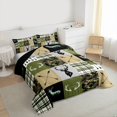 thumbnail image 4 of Homewish Rustic Camoflage Bedding Comforter Set, Hunting Wildlife Deer Twin Comforter Sets, Green Buffalo Patchwork Reversible Bedding Set, Ultra Soft Bedroom Decor, 2pcs, 4 of 9